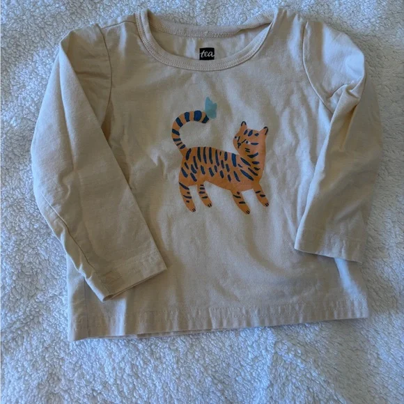 Tea Collection Beige Tiger Long Sleeve Tee - Picture 1 of 1
